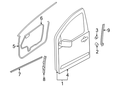 Panel - Front Door, Outer RH Diagram for 80152-9BU0A