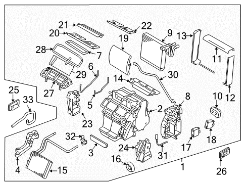 2020 Nissan 370Z A/C Evaporator & Heater Components Diagram