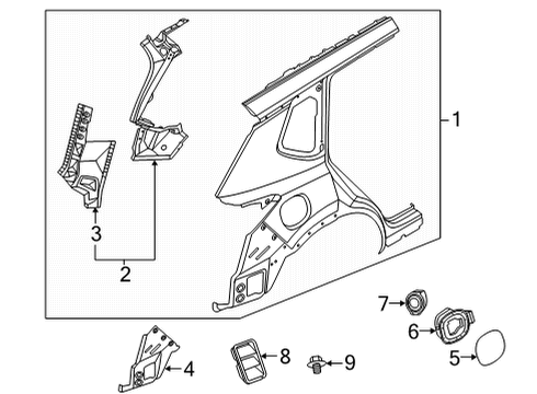 Fender Assy-Rear,LH Diagram for G8101-6RAAA