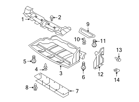 2020 Nissan 370Z Splash Shields Diagram