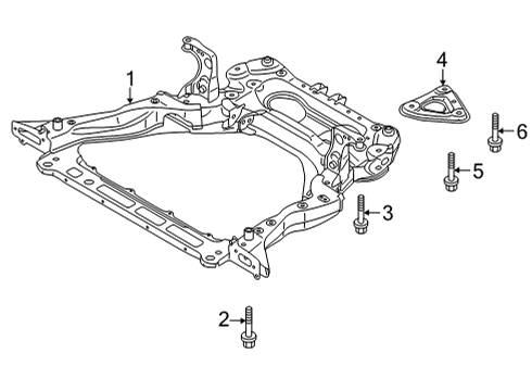 Stay Assy-Front Suspension Member,LH Diagram for 544C5-6RR0B