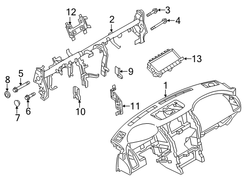 Panel & Pad Assy-Instrument Diagram for 68200-6JL1B