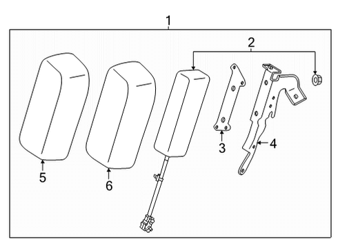 2022 Nissan Rogue Sport Rear Seat Components Diagram 1