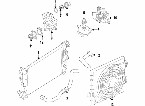 2020 Nissan Kicks Cooling System, Radiator, Water Pump, Cooling Fan Diagram 2