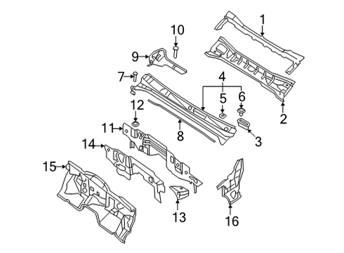 2022 Nissan Frontier Cab Cowl Diagram 2