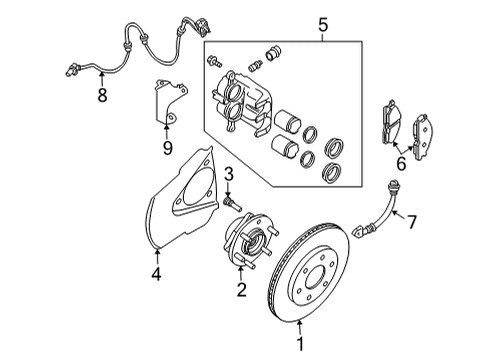 2022 Nissan Frontier Front Brakes Diagram 2