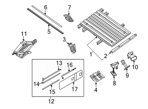 BOLSTER ASSY-REAR BODY FLOOR,TAIL Diagram for K3690-9BUAA