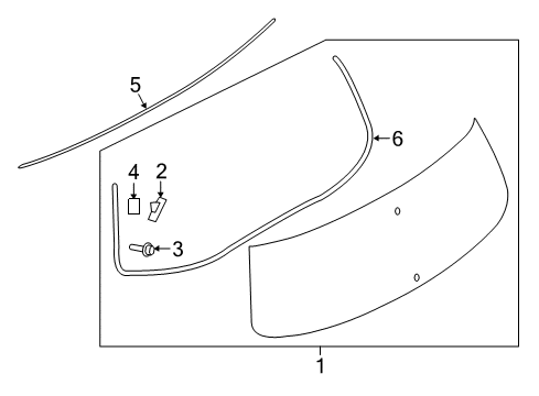 Glass-Back Door Window Diagram for K0300-6JL1A