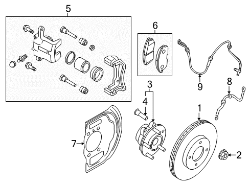 2020 Nissan Rogue Sport Brake Components Diagram 1