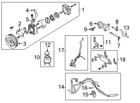 2020 Nissan 370Z P/S Pump & Hoses, Steering Gear & Linkage Diagram 2