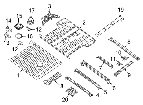 2021 Nissan NV Rear Floor & Rails Diagram