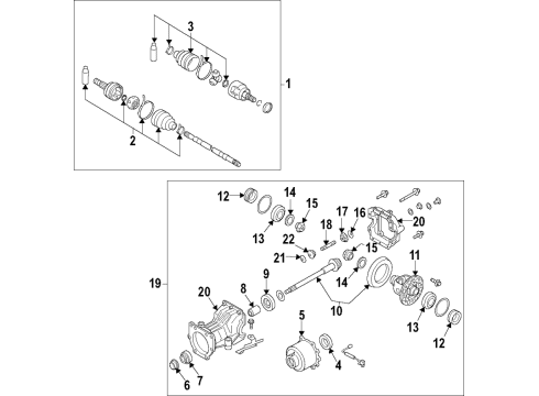2020 Nissan Altima Rear Axle, Axle Shafts & Joints, Differential, Drive Axles, Propeller Shaft Diagram