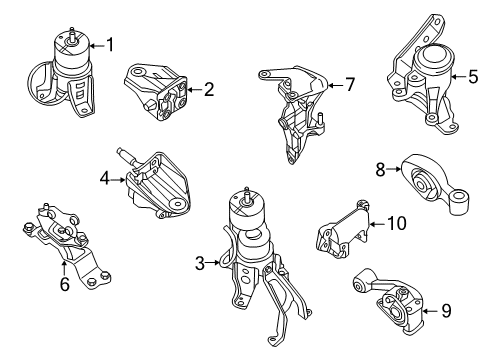 2020 Nissan Pathfinder Engine & Trans Mounting Diagram 2