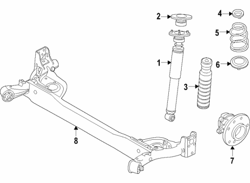 2020 Nissan Kicks Rear Axle, Suspension Components Diagram