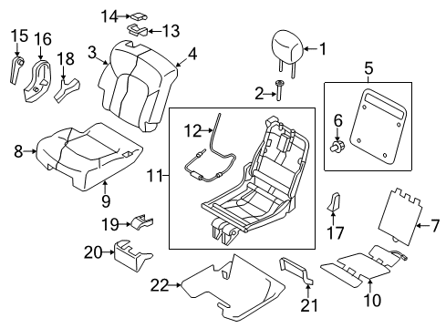 Trim Assy-2nd Seat Cushion,RH Diagram for 88320-6JL2A