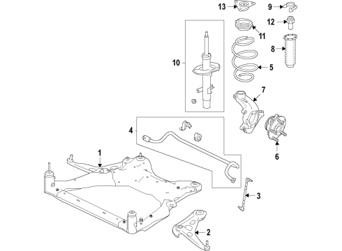 2021 Nissan Rogue Front Suspension Components Diagram 2