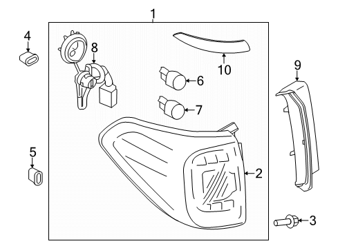 Combination Lamp Assy-Rear,RH Diagram for 26550-6JL1A