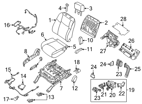 Heater Unit-Front Seat Cushion Diagram for 87335-5AA1A