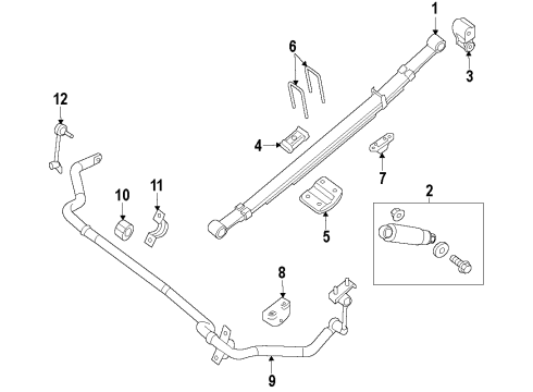 2020 Nissan NV Suspension Components, Lower Control Arm, Upper Control Arm, Stabilizer Bar Diagram 2