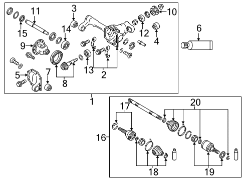 2021 Nissan Armada Carrier & Front Axles Diagram