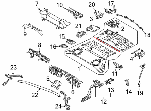 2020 Nissan 370Z Rear Body - Floor & Rails Diagram 2