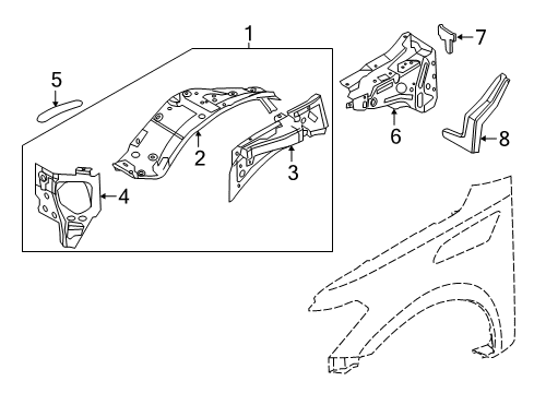 2021 Nissan Armada Inner Components - Fender Diagram