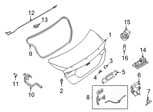 WEATHERSTRIP-Trunk Lid Diagram for 84830-6LW0A