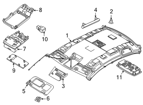 2022 Nissan Sentra Interior Trim - Roof Diagram