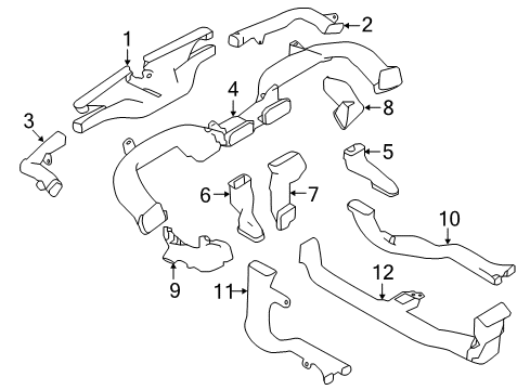 Duct-Floor,Rear Air Conditioner Diagram for 27931-6MR0A