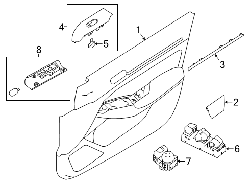 2020 Nissan Altima Interior Trim - Front Door Diagram