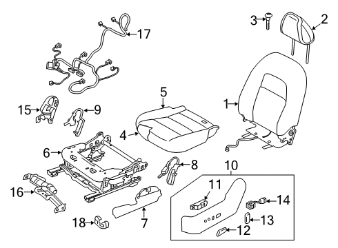 Back Assy-Front Seat,LH Diagram for 87650-9HB7B