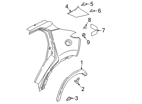 2020 Nissan Kicks Exterior Trim - Quarter Panel Diagram