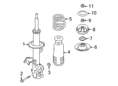 2020 Nissan Kicks Struts & Components - Front Diagram