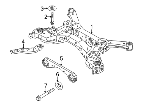 Stay Assembly-Rear Suspension Member,LH Diagram for 55452-6RA0A