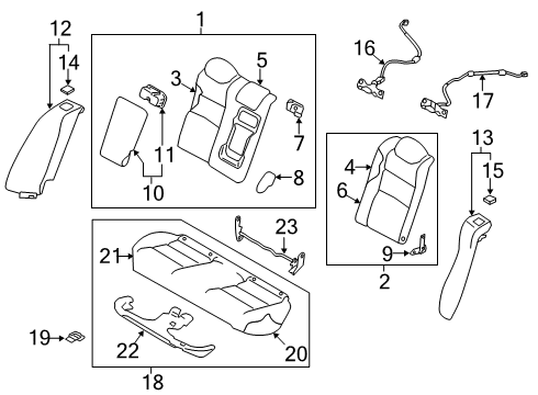 2021 Nissan Altima Rear Seat Components Diagram
