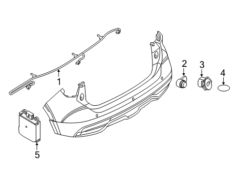 Harness-Sub,Rear Bumper Diagram for 24093-5RW0A