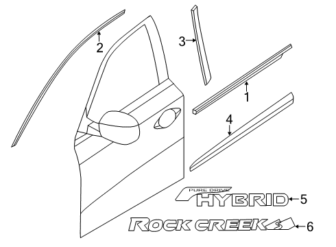 2020 Nissan Pathfinder Exterior Trim - Front Door Diagram