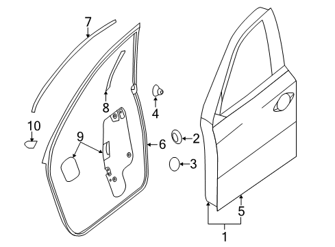 Panel - Front Door, Outer LH Diagram for 80153-3KM5A