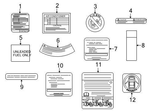 2020 Nissan Pathfinder Information Labels Diagram