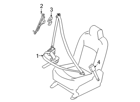 Seat Belt Kit-Fr Seat Buckle, RH Diagram for 86842-6RR9A