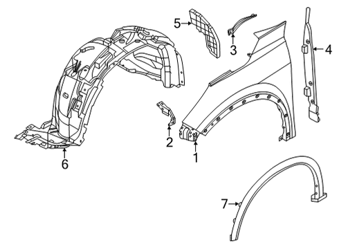 Cover-Front Fender,LH Diagram for 66895-6RA1A