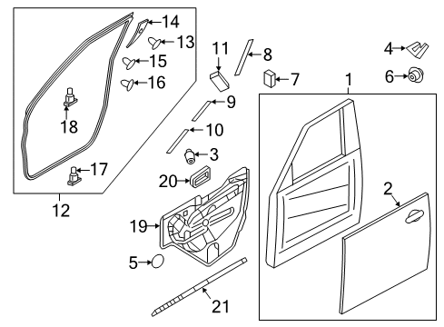 2022 Nissan Armada Door & Components Diagram 1