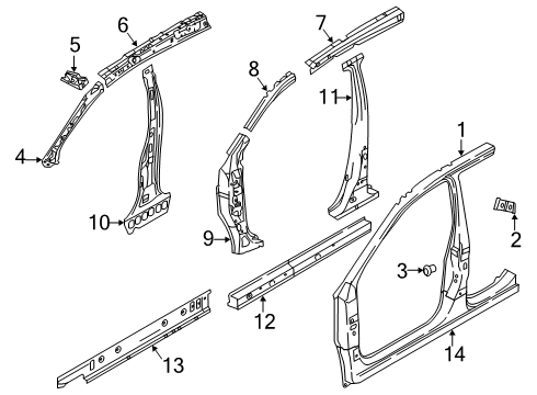 Brace-Front Pillar Lower Hinge,LH Diagram for G6271-5RWMA
