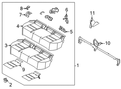 Slider Rear Seat Diagram for 88019-6RE1A