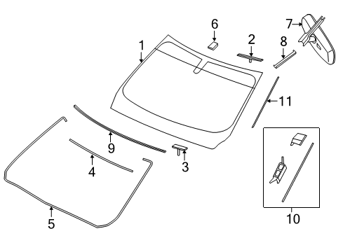 2020 Nissan Pathfinder Glass, Reveal Moldings Diagram