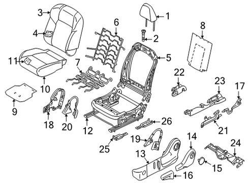 Knob-Reclining Device Lever Diagram for 87468-6RE0A