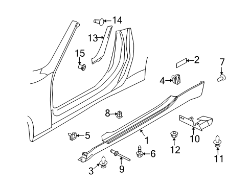 2020 Nissan 370Z Exterior Trim - Pillars, Rocker & Floor Diagram 1