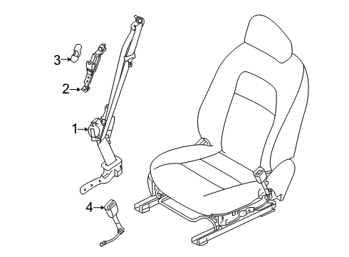 Belt Assy-Buckle,Front Seat RH Diagram for 86842-6CA9C