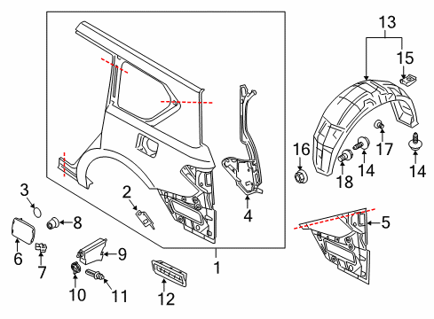 2020 Nissan Armada Quarter Panel & Components Diagram