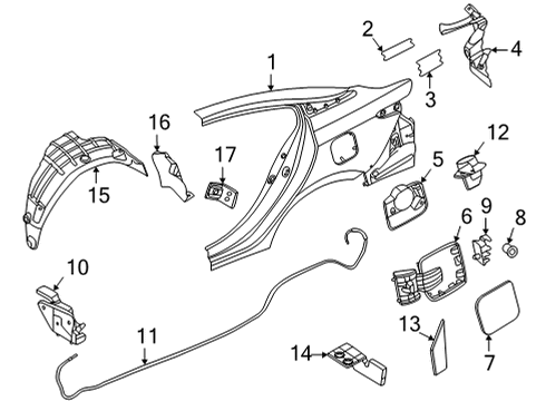 Closing Plate-Rear Bumper,RH Diagram for 78818-5EF0A